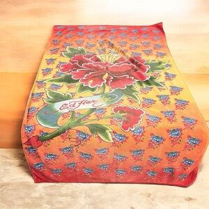 Y2K Ed Hardy by Christian Audigier Beach Towel Rose Large 40”x70”